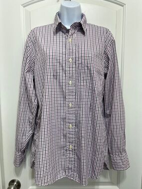 J. Crew Purple and Navy Checked Button-Down Shirt